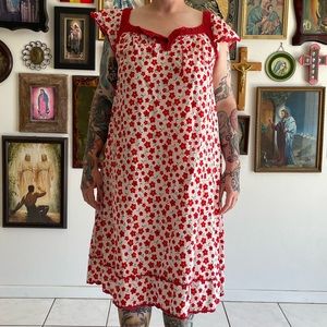 Vintage Crochet/Cotton Floral Dresd